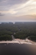 Picture taken with drone of dry igarape during a severe drought in the Amazon - Anavilhanas National Park  - Manaus city - Amazonas state (AM) - Brazil