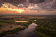 Picture taken with drone of Lake in the flooded landscape of the Pantanal - Refugio Caiman - Miranda city - Mato Grosso do Sul state (MS) - Brazil