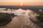 Picture taken with drone of the Iguassu Waterfalls - Iguassu National Park  - Puerto Iguazu city - Misiones province - Argentina