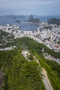 Picture taken with drone of the Dona Marta Viewpoint with Botafogo Bay and Sugarloaf in the background - Rio de Janeiro city - Rio de Janeiro state (RJ) - Brazil