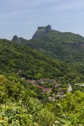 Picture taken with drone of houses in the Tijuca Forest with Pedra da Gávea in the background - Tijuca National Park - Rio de Janeiro city - Rio de Janeiro state (RJ) - Brazil