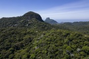 Picture taken with drone of Pedra do Conde with Rock of gavea in the background - Tijuca National Park - Rio de Janeiro city - Rio de Janeiro state (RJ) - Brazil