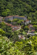 Picture taken with drone of houses and the old Sagrado Coraçao school in the Tijuca Forest - Tijuca National Park - Rio de Janeiro city - Rio de Janeiro state (RJ) - Brazil