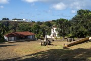Side view of the Nossa Senhora dos Remedios Church and fort in the background - Fernando de Noronha Environmental Protection Area - Fernando de Noronha city - Pernambuco state (PE) - Brazil