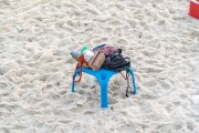 Bench with personal items from bathers on Ipanema Beach - Rio de Janeiro city - Rio de Janeiro state (RJ) - Brazil