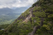 Picture taken with drone of the stairway to Pico da Tijuca - Stair carved in the rock - Tijuca National Park - Rio de Janeiro city - Rio de Janeiro state (RJ) - Brazil