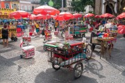 Carts and coolers of street drink vendors - Largo de Sao Francisco de Paula during Fogo e Paixao carnival street troup parade  - Rio de Janeiro city - Rio de Janeiro state (RJ) - Brazil