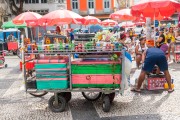 Carts and coolers of street drink vendors - Largo de Sao Francisco de Paula during Fogo e Paixao carnival street troup parade  - Rio de Janeiro city - Rio de Janeiro state (RJ) - Brazil