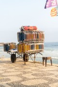Detail of cargo trolley with beach chairs on Ipanema Beach - Rio de Janeiro city - Rio de Janeiro state (RJ) - Brazil