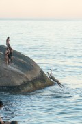 Bathers jumping into the sea at Arpoador Stone  - Rio de Janeiro city - Rio de Janeiro state (RJ) - Brazil