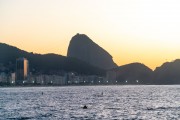 View of Copacabana beach at dawn with Sugarloaf in the background - Rio de Janeiro city - Rio de Janeiro state (RJ) - Brazil