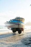 Surfboards in cargo trolley on sidewalk of Arpoador Beach - Rio de Janeiro city - Rio de Janeiro state (RJ) - Brazil