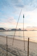 View of Copacabana beach at dawn with Sugarloaf in the background - Rio de Janeiro city - Rio de Janeiro state (RJ) - Brazil