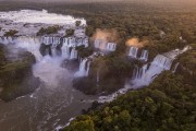 Picture taken with drone of waterfalls in Iguaçu National Park - Border between Brazil and Argentina - Foz do Iguacu city - Parana state (PR) - Brazil
