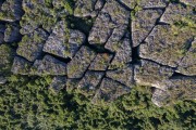 Picture taken with drone of sandstone formations in Vila Velha State Park - Ponta Grossa city - Parana state (PR) - Brazil