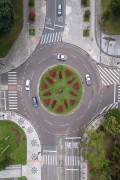 Picture taken with drone of Romulo and Remos Square - Centro Civico - Curitiba city - Parana state (PR) - Brazil