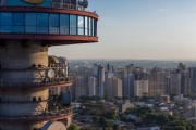 Picture taken with drone of the Panoramic Tower of Curitiba - also known as Telepar Tower or Merces Tower - Curitiba city - Parana state (PR) - Brazil