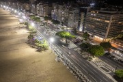 Picture taken with drone of the Copacabana Beach waterfront at night - Rio de Janeiro city - Rio de Janeiro state (RJ) - Brazil