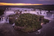 Picture taken with drone of waterfalls in Iguaçu National Park - Border between Brazil and Argentina - Foz do Iguacu city - Parana state (PR) - Brazil