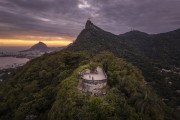 Picture taken with drone of the Dona Marta Viewpoint with Christ the Redeemer in the background - Rio de Janeiro city - Rio de Janeiro state (RJ) - Brazil