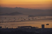 Dawn view from Perdido Peak showing the Rio-Niteroi Bridge and Guanabara Bay - Rio de Janeiro city - Rio de Janeiro state (RJ) - Brazil