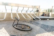 Wheel with lock from bicycle stolen while it was attached to a bicycle rack - Bicycle rack at Posto 6 on Copacabana Beach - Rio de Janeiro city - Rio de Janeiro state (RJ) - Brazil