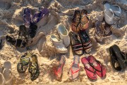 Sandals on the sand - Copacabana Beach - Rio de Janeiro city - Rio de Janeiro state (RJ) - Brazil