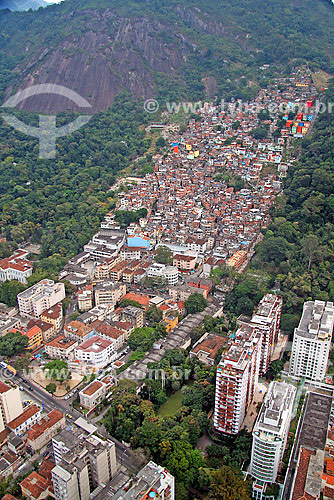  Vista aérea do Morro Dona Marta (Santa Marta) - Botafogo - Rio de Janeiro - RJ - Brasil - Setembro de 2007  - Rio de Janeiro - Rio de Janeiro - Brasil