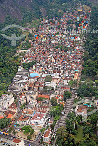  Vista aérea do Morro Dona Marta (Santa Marta) - Botafogo - Rio de Janeiro - RJ - Brasil - Setembro de 2007  - Rio de Janeiro - Rio de Janeiro - Brasil