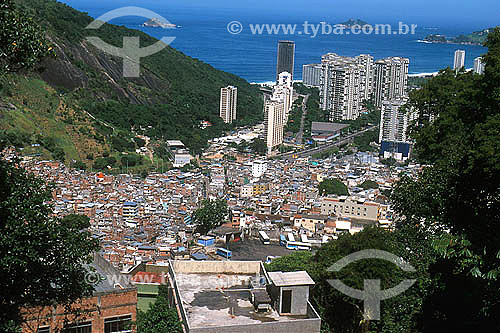  Favela da Rocinha com São Conrado ao fundo  - Rio de Janeiro - Rio de Janeiro - Brasil - 2006  - Rio de Janeiro - Rio de Janeiro - Brasil