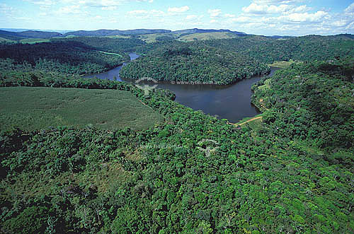  Vista aérea da Floresta Atlântica no Nordeste - Usina Serra Grande, perto da cidade de São José da Laje - Alagoas - Brasil  - São José da Laje - Alagoas - Brasil