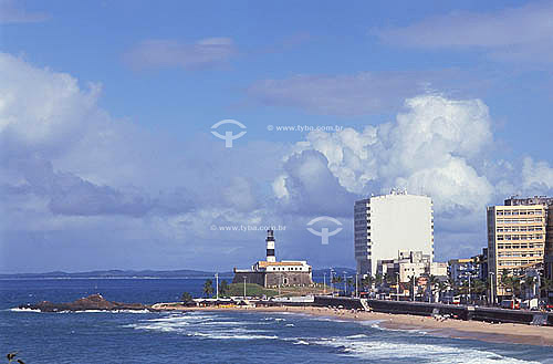  Praia do Farol com o Farol da Barra ao fundo - Salvador - BA - Brasil  - Salvador - Bahia - Brasil