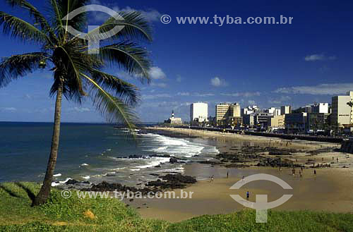  Praia do Farol com o Farol da Barra ao fundo - Salvador - BA - Brasil  - Salvador - Bahia - Brasil