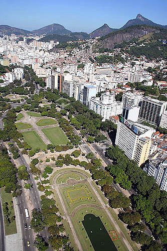  Vista aérea da Praça Paris com o bairro da Glória ao fundo - Rio de Janeiro - 14/07/2005  - Rio de Janeiro - Rio de Janeiro - Brasil