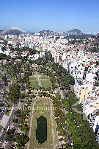  Vista aérea da Praça Paris com bairro da Glória ao fundo - Rio de Janeiro - RJ - Brasil - 14/07/2005  - Rio de Janeiro - Rio de Janeiro - Brasil