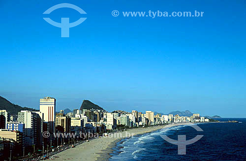  Vista aérea das praias do Leblon e Ipanema  - Rio de Janeiro - RJ - Brasil  - Rio de Janeiro - Rio de Janeiro - Brasil