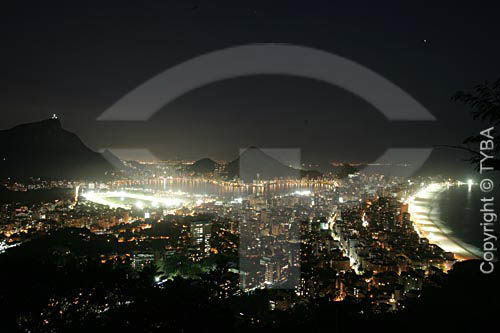  Rio de Janeiro à noite - Cristo Redentor e o Hipódromo da Gávea com a Lagoa Rodrigo de Freitas ao fundo  - Rio de Janeiro - Rio de Janeiro - Brasil