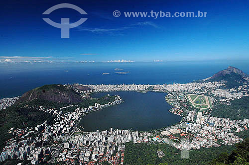  Vista aérea da Lagoa Rodrigo de Freitas - Zona Sul do Rio de Janeiro - RJ - Brasil  - Rio de Janeiro - Rio de Janeiro - Brasil