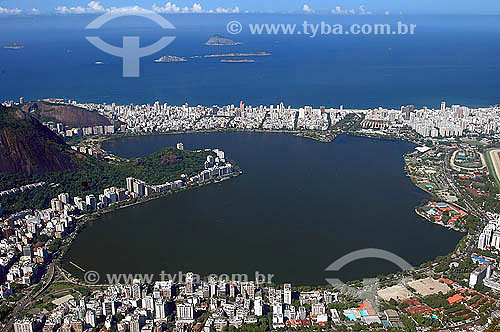  Vista aérea da Lagoa Rodrigo de Freitas - Zona Sul do Rio de Janeiro - RJ - Brasil  - Rio de Janeiro - Rio de Janeiro - Brasil