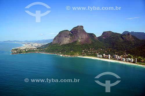  Vista aérea de São Conrado com Pedra da Gávea e Barra da Tijuca ao fundo - Rio de Janeiro - RJ - Brasil - Novembro de 2006  - Rio de Janeiro - Rio de Janeiro - Brasil