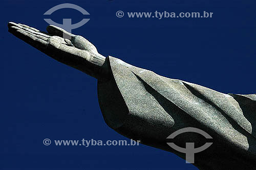  Detalhe da mão da estátua do Cristo Redentos, Corcovado - Rio de Janeiro - RJ - Brasil  - Rio de Janeiro - Rio de Janeiro - Brasil