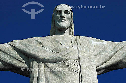  Estátua do Cristo Redentor visto de frente, Corcovado - Rio de Janeiro - RJ - Brasil  - Rio de Janeiro - Rio de Janeiro - Brasil
