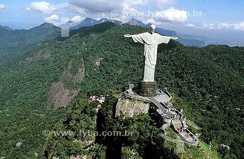  Vista aérea do Cristo Redentor, Corcovado - Rio de Janeiro - RJ - Brasil. Data: 2004 