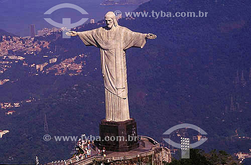  Vista aérea do Cristo Redentor, Corcovado - Rio de Janeiro - RJ - Brasil  - Rio de Janeiro - Rio de Janeiro - Brasil