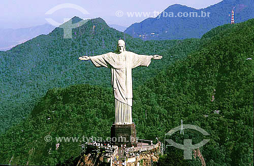  Vista aérea do Cristo Redentor, Corcovado - Rio de Janeiro - RJ - Brasil  - Rio de Janeiro - Rio de Janeiro - Brasil