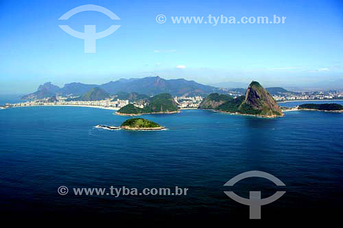  Vista aérea da Zona Sul com Copacabana no lado esquerdo e Pão de Açúcar no lado direito - Rio de Janeiro - RJ - Brasil - Novembro de 2006  - Rio de Janeiro - Rio de Janeiro - Brasil