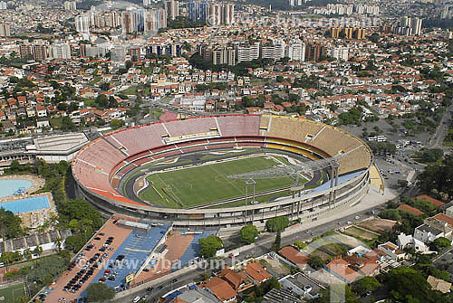  Vista aérea do Estádio de Futebol  do Morumbi - São Paulo - SP - Brasil - Março de 2007  - São Paulo - São Paulo - Brasil