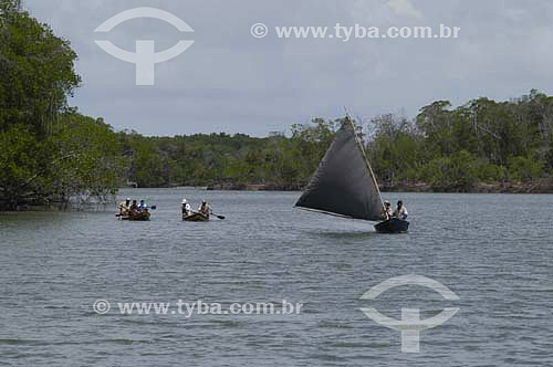  Jangada e barcos - Delta do rio Parnaiba, Piauí -  Fevereiro de 2006  - Piauí - Brasil