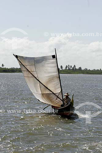  Barco a vela - foz do Rio São Francisco - divisa de Alagoas e Sergipe - AL - Brasil   - Sergipe - Brasil