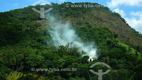  Fumaça - Queimada na Mata Atlântica - Secretário - Petrópolis - RJ - Dezembro de 2007  - Petrópolis - Rio de Janeiro - Brasil